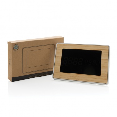 Logotrade promotional item image of: Utah RCS recycled plastic and bamboo LED clock