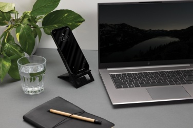 Logo trade corporate gifts image of: SnapStand RCS recycled plastic foldable phone stand