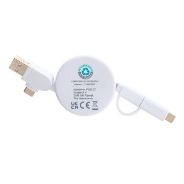 Logotrade promotional merchandise photo of: RCS recycled plastic Ontario 6-in-1 retractable cable