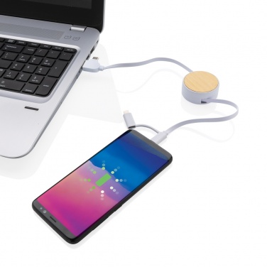 Logo trade corporate gift photo of: RCS recycled plastic Ontario 6-in-1 retractable cable