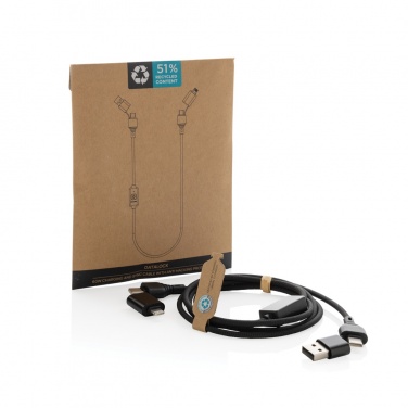 Logotrade promotional item picture of: Datalock RCS recycled 60W hacking protection cable