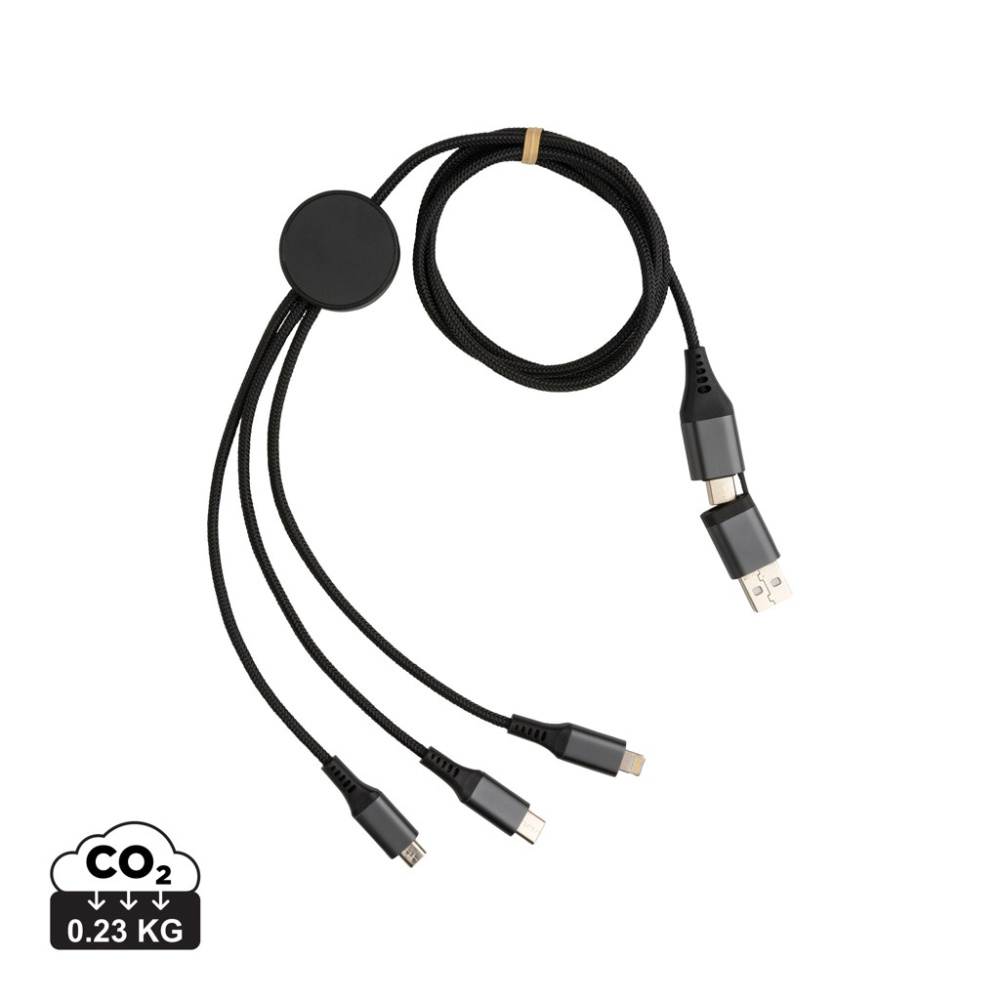 Logotrade promotional merchandise photo of: Terra RCS recycled aluminium 120cm 6-in-1 cable
