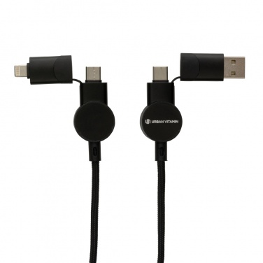 Logo trade promotional gifts image of: Oakland RCS recycled plastic 6-in-1 fast charging 45W cable