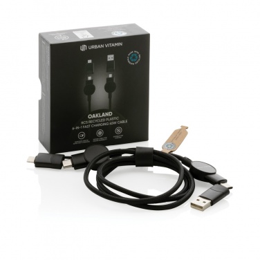 Logotrade corporate gifts photo of: Oakland RCS recycled plastic 6-in-1 fast charging 45W cable