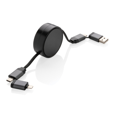 Logo trade advertising products image of: Terra RCS recycled aluminium retractable 6 in 1 cable