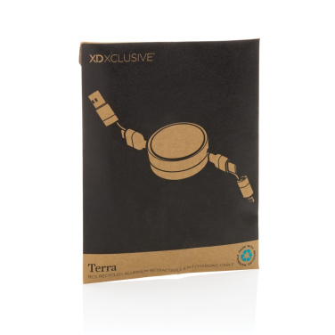 Logo trade promotional gift photo of: Terra RCS recycled aluminium retractable 6 in 1 cable