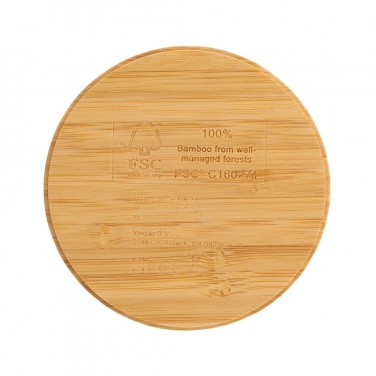 Logotrade business gifts photo of: Bamboo 5W round wireless charger