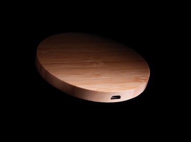 Logo trade promotional items picture of: Bamboo 5W round wireless charger