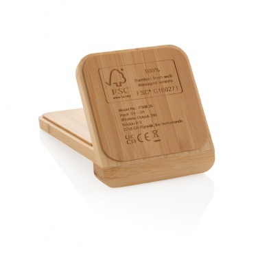 Logotrade advertising products photo of: Bamboo 5W wireless charging stand