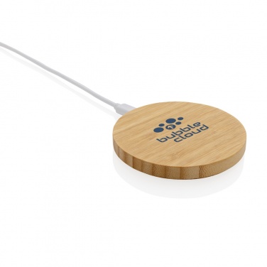 Logotrade promotional item picture of: Bamboo 15W wireless charger