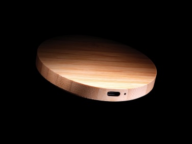Logotrade advertising products photo of: Bamboo 15W wireless charger