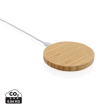Logo trade promotional merchandise photo of: Bamboo 15W wireless charger
