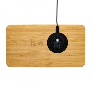 Logo trade business gift photo of: Bamboo desk organiser 10W wireless charger