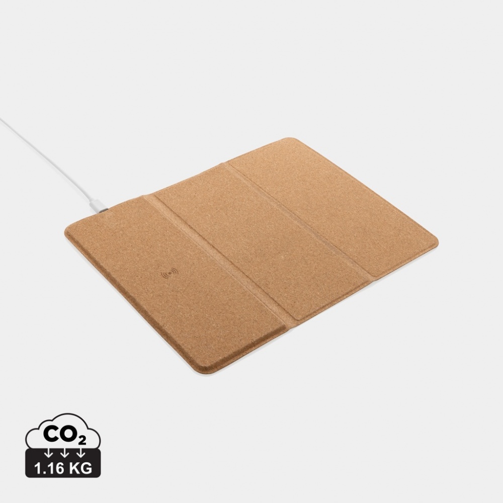 Logotrade advertising product image of: 10W wireless charging cork mousepad and stand