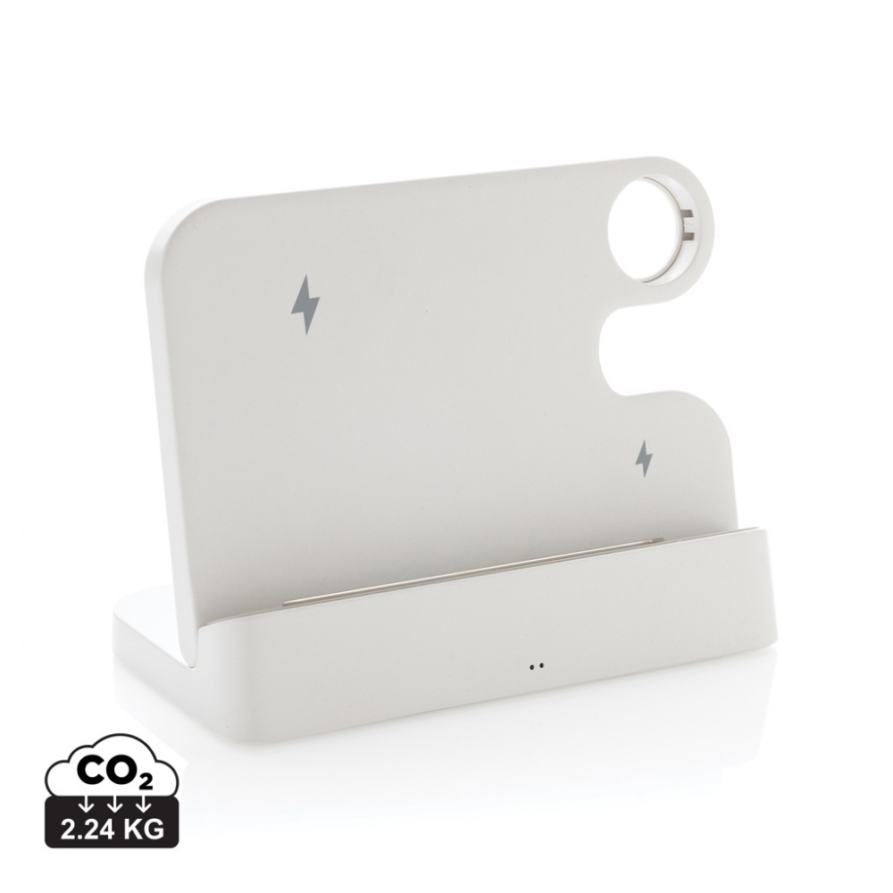 Logo trade promotional items picture of: Joltz RCS recycled plastic dual 15W charger with iWatch slot