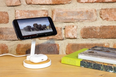 Logo trade promotional merchandise photo of: Ontario RCS rplastic 15W magnetic charging 2 in 1 stand