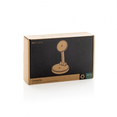 Logo trade business gift photo of: Ontario RCS rplastic 15W magnetic charging 2 in 1 stand