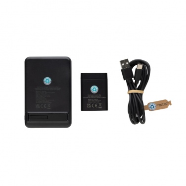 Logo trade promotional item photo of: Powerbase RCS recycled plastic 3 in 1 charger with powerbank