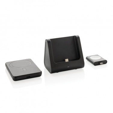 Logotrade promotional gift picture of: Powerbase RCS recycled plastic 3 in 1 charger with powerbank