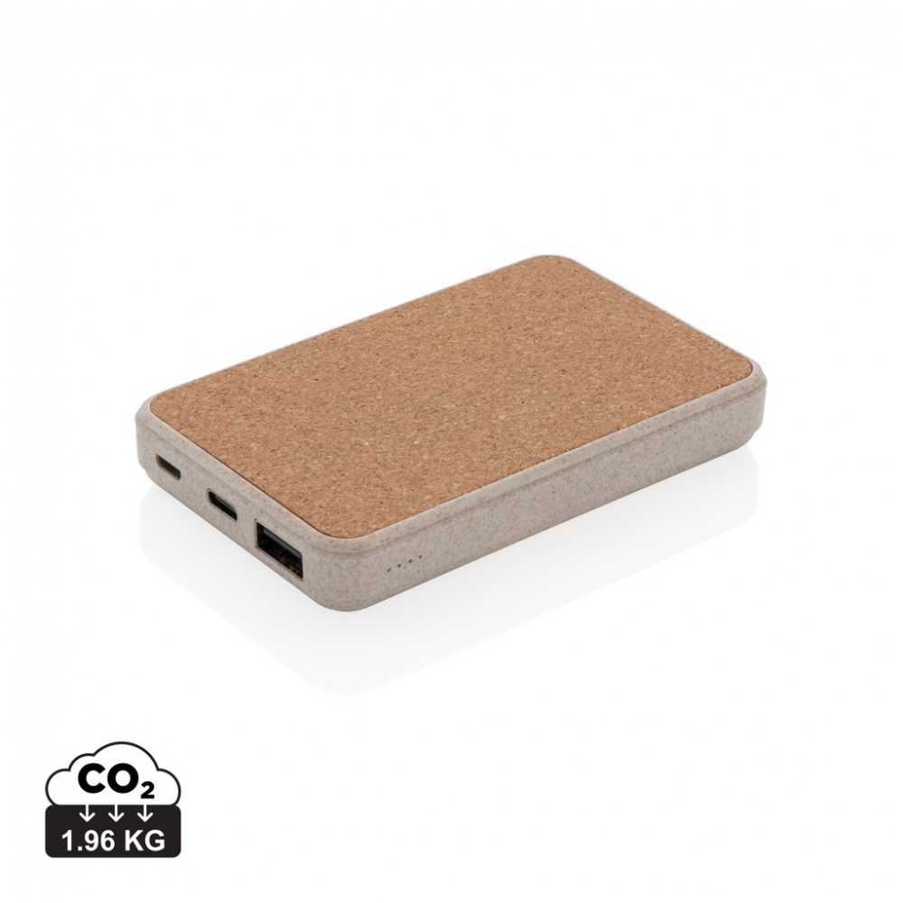 Logotrade promotional merchandise photo of: Cork and Wheat 5.000 mAh pocket powerbank