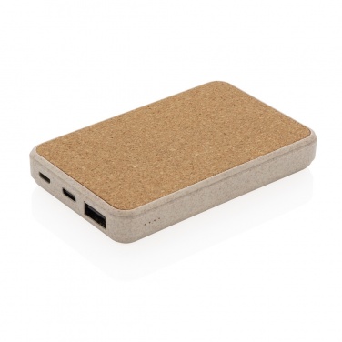 Logotrade promotional item image of: Cork and Wheat 5.000 mAh pocket powerbank