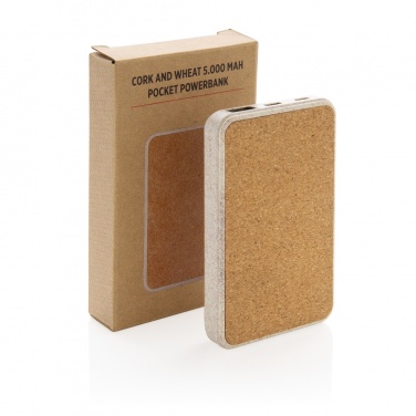 Logo trade promotional products picture of: Cork and Wheat 5.000 mAh pocket powerbank