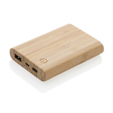 Logo trade promotional gifts picture of: Bamboo 5.000 mAh powerbank