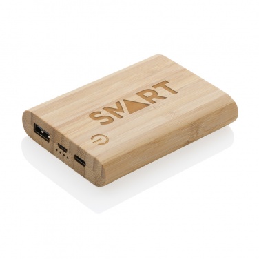 Logo trade promotional items image of: Bamboo 5.000 mAh powerbank