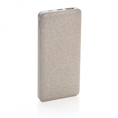 Logo trade promotional merchandise image of: 10.000 mah wheat straw powerbank