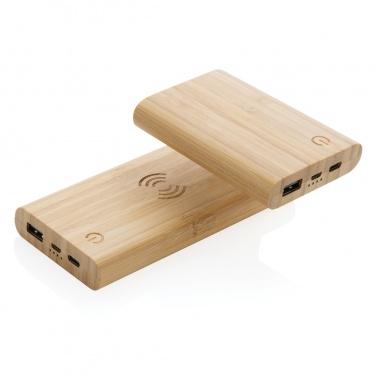 Logotrade promotional giveaway image of: Bamboo 8.000 mAh 5W wireless powerbank