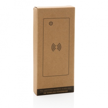 Logotrade promotional items photo of: Bamboo 8.000 mAh 5W wireless powerbank