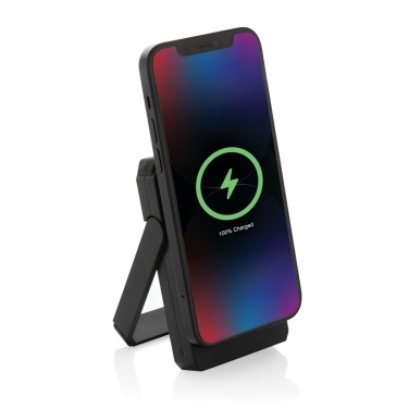 Logo trade corporate gifts image of: Skywave RCS rplastic solar powerbank 5000 mAh 10W wireless