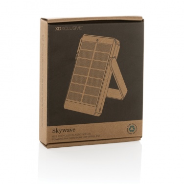 Logo trade promotional items image of: Skywave RCS rplastic solar powerbank 5000 mAh 10W wireless