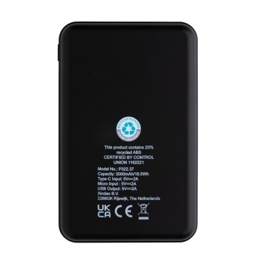 Logo trade corporate gifts image of: RCS recycled plastic 5.000 mAh Powerbank