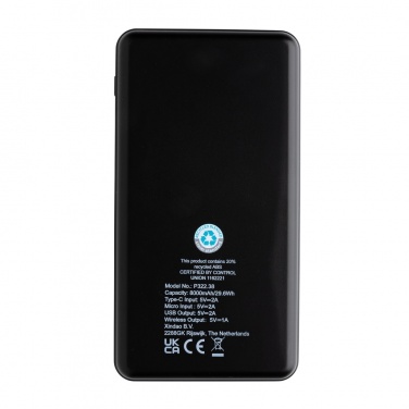 Logotrade promotional items photo of: RCS recycled plastic 8000 mAh Wireless Powerbank