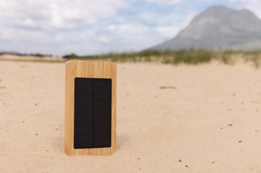 Logo trade promotional items picture of: Sunwick 10.000 mAh Bamboo solar powerbank