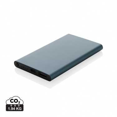 Logotrade promotional item image of: RCS recycled plastic/aluminum 4000 mah powerbank with type C
