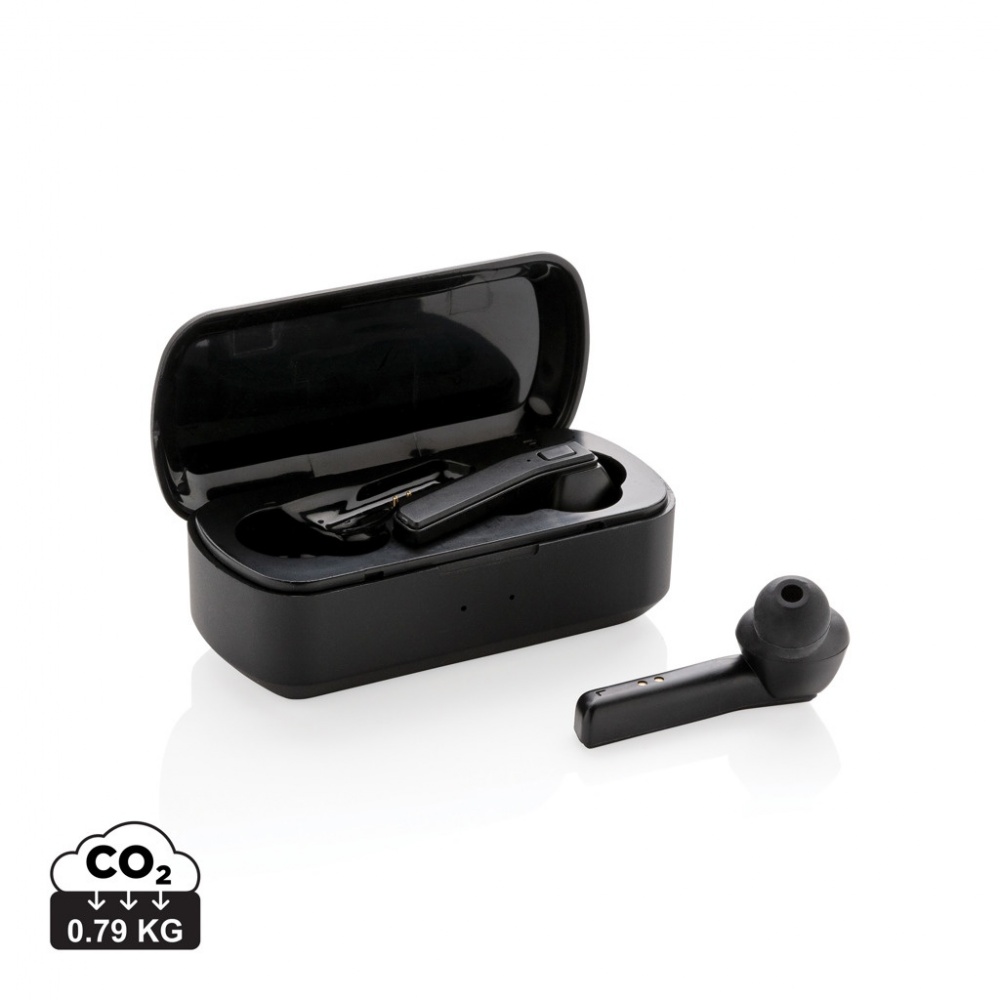 Logo trade promotional merchandise picture of: Free Flow TWS earbuds in charging case