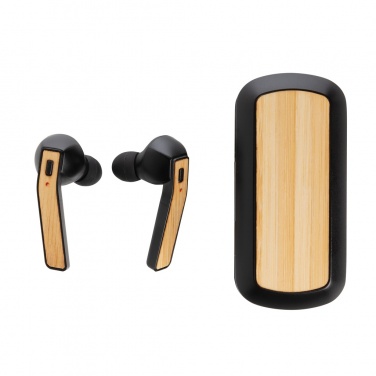 Logotrade promotional items photo of: Bamboo Free Flow TWS earbuds in case