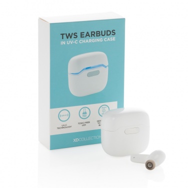 Logotrade promotional giveaway image of: TWS earbuds in UV-C sterilising charging case