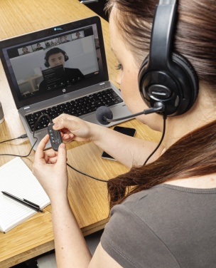 Logo trade advertising products image of: Over ear wired work headset