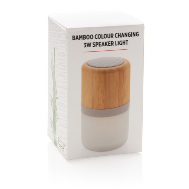 Logotrade promotional product picture of: Bamboo colour changing 3W speaker light