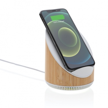 Logotrade promotional product image of: Ovate bamboo 5W speaker with 15W wireless charger