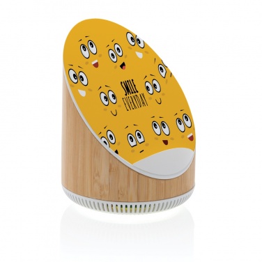Logo trade promotional merchandise photo of: Ovate bamboo 5W speaker with 15W wireless charger