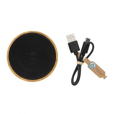 Logotrade promotional item picture of: RCS recycled plastic and bamboo 3W wireless speaker