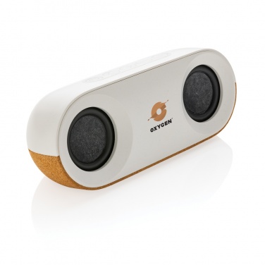 Logo trade promotional merchandise photo of: Oregon RCS recycled plastic and cork 10W speaker