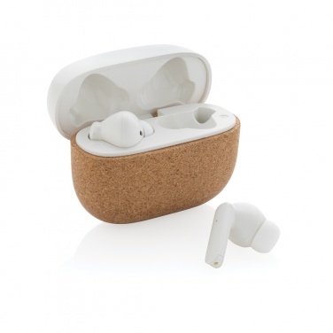 Logotrade promotional merchandise image of: Oregon RCS recycled plastic and cork TWS earbuds