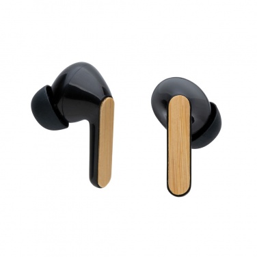 Logo trade promotional items picture of: Bamboo TWS earbuds with RCS recycled plastic