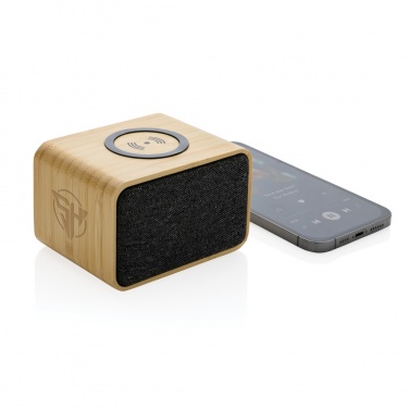 Logotrade promotional giveaway image of: RCS Rplastic 3W speaker with bamboo 5W wireless
