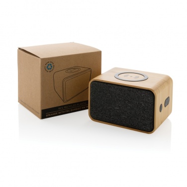 Logo trade advertising products image of: RCS Rplastic 3W speaker with bamboo 5W wireless
